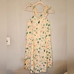 Hanna Andersson Tropical Maxi Tiered Sleeveless Dress 14-16 (160cm) Ivory